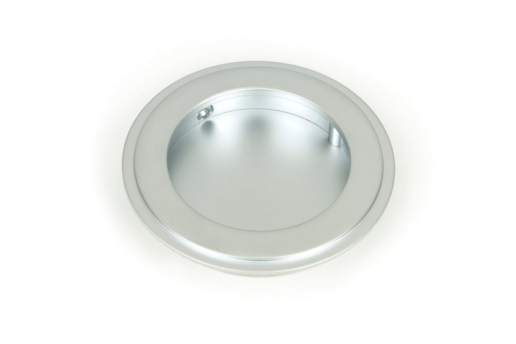 White background image of From The Anvil's Satin Chrome Art Deco Round Pull | From The Anvil