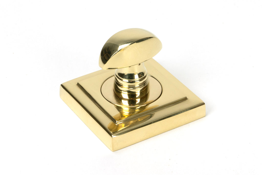 White background image of From The Anvil's Polished Brass Round Thumbturn Set | From The Anvil