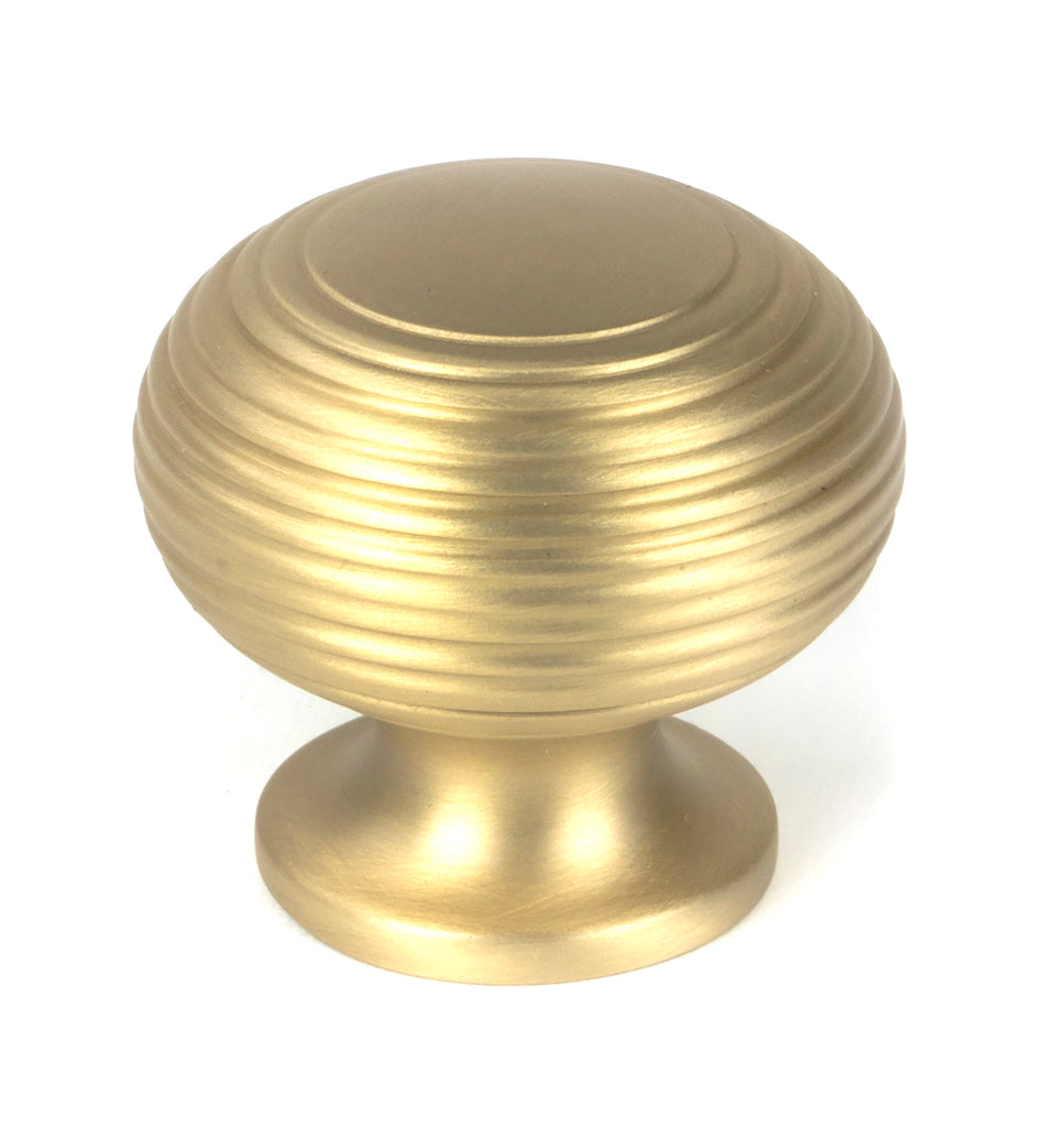 White background image of From The Anvil's Satin Brass Beehive Cabinet Knob | From The Anvil