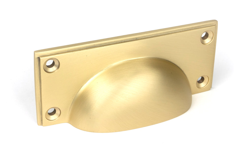 White background image of From The Anvil's Satin Brass Art Deco Drawer Pull | From The Anvil