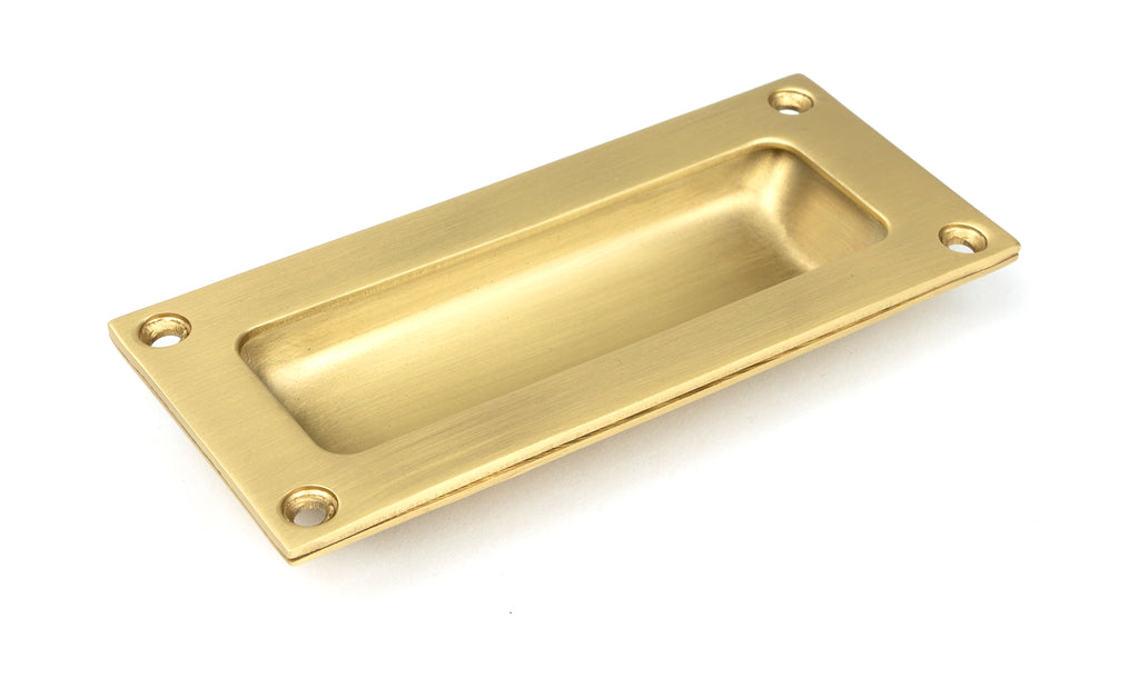 White background image of From The Anvil's Satin Brass Flush Handle | From The Anvil