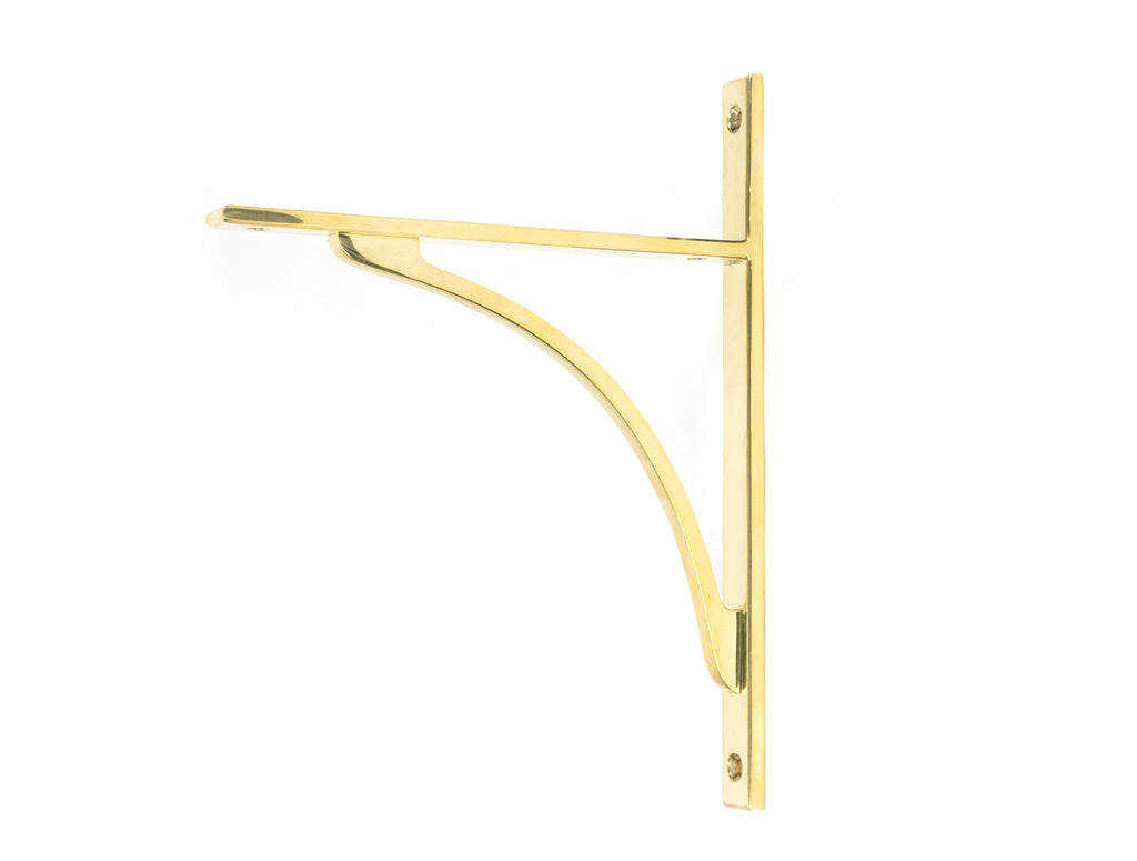 White background image of From The Anvil's Polished Brass Apperley Shelf Bracket | From The Anvil