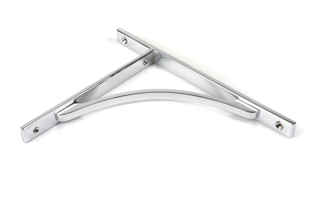 White background image of From The Anvil's Polished Chrome Apperley Shelf Bracket | From The Anvil