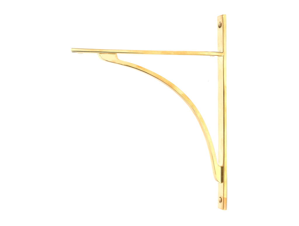White background image of From The Anvil's Polished Brass Apperley Shelf Bracket | From The Anvil