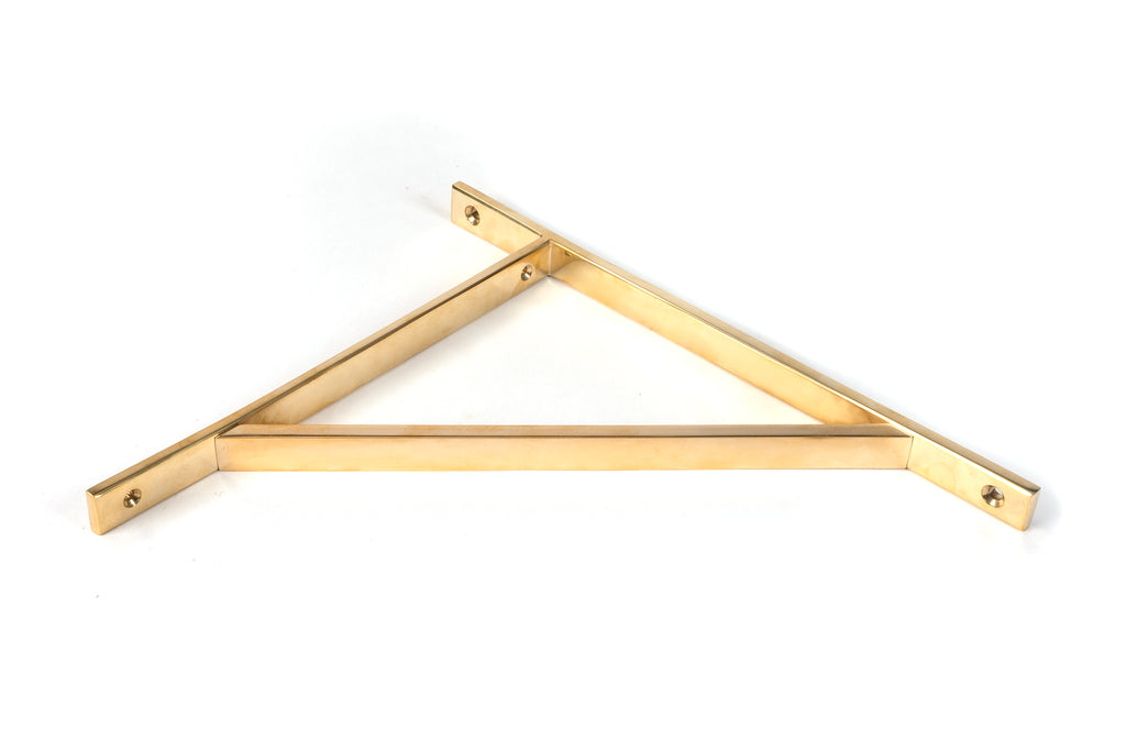 White background image of From The Anvil's Polished Brass Chalfont Shelf Bracket | From The Anvil