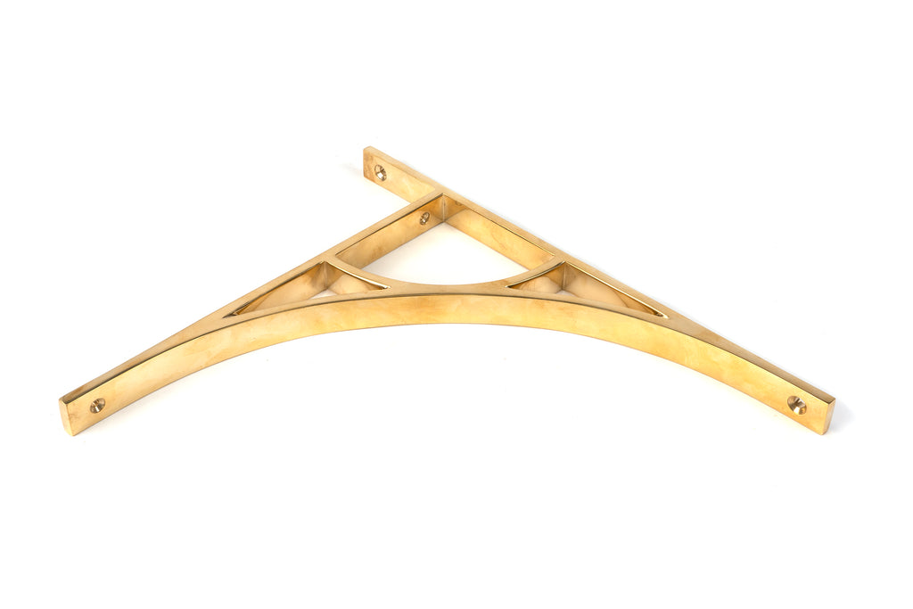White background image of From The Anvil's Polished Brass Tyne Shelf Bracket | From The Anvil