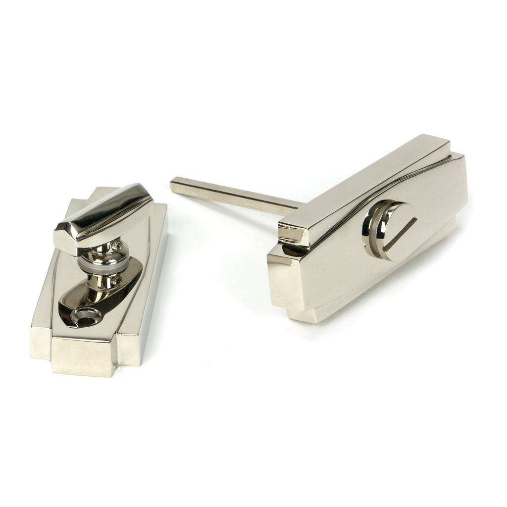 White background image of From The Anvil's Polished Nickel Art Deco Thumbturn | From The Anvil