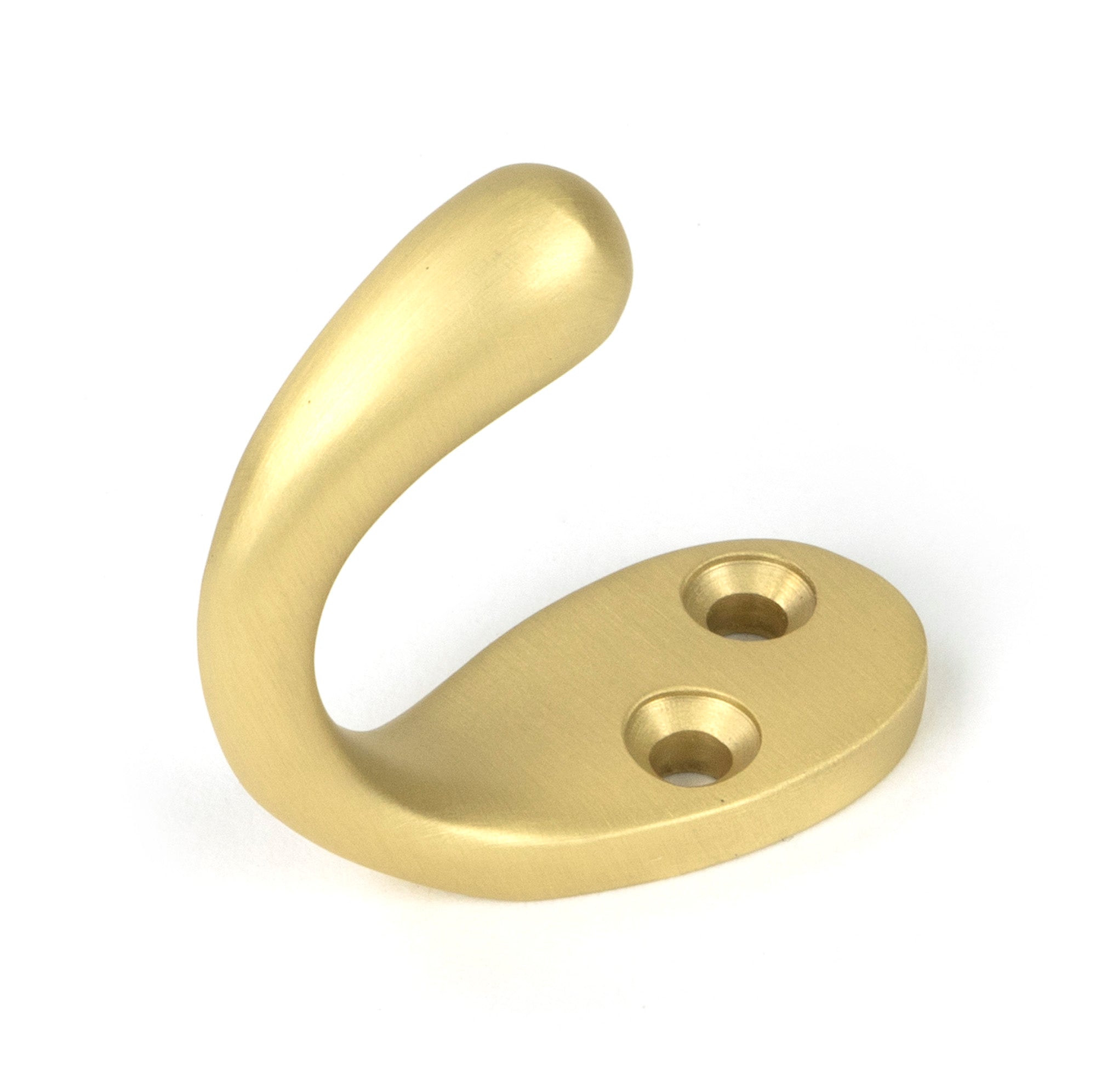 From The Anvil's Satin Brass Celtic Single Robe Hook