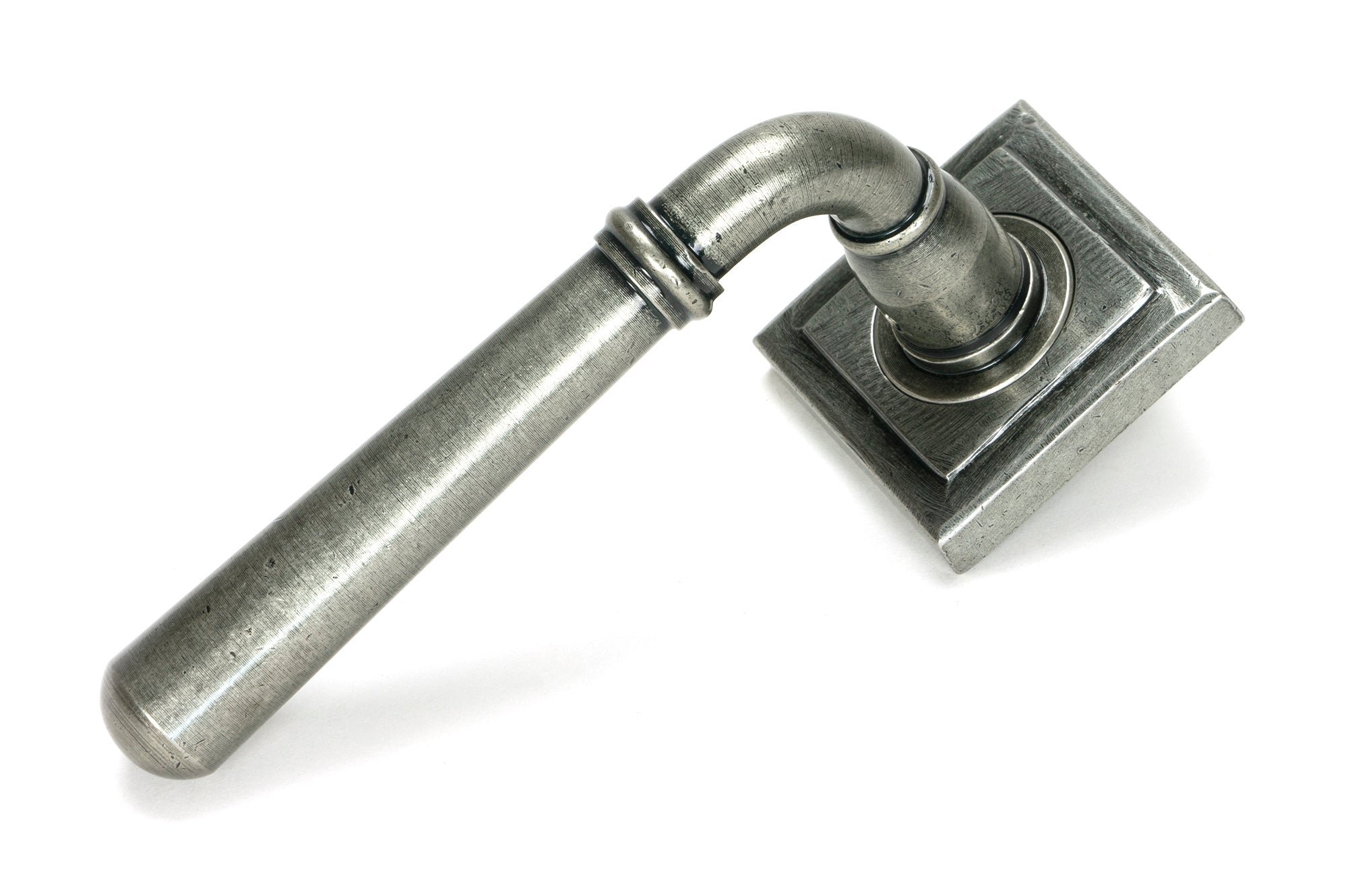 From The Anvil's Pewter Patina Newbury Lever on Rose Set (Unsprung)