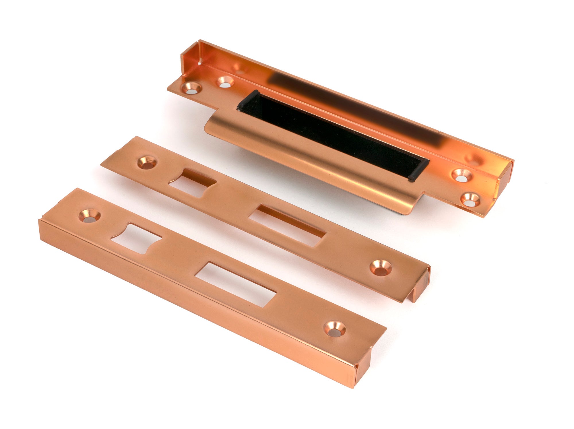 From The Anvil's Polished Bronze ½" Rebate Kit for Sash Lock