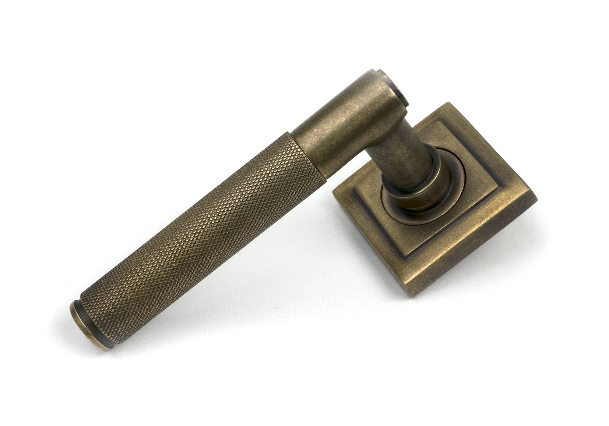 From The Anvil's Burnished Brass Brompton Lever on Rose Set (Sprung)