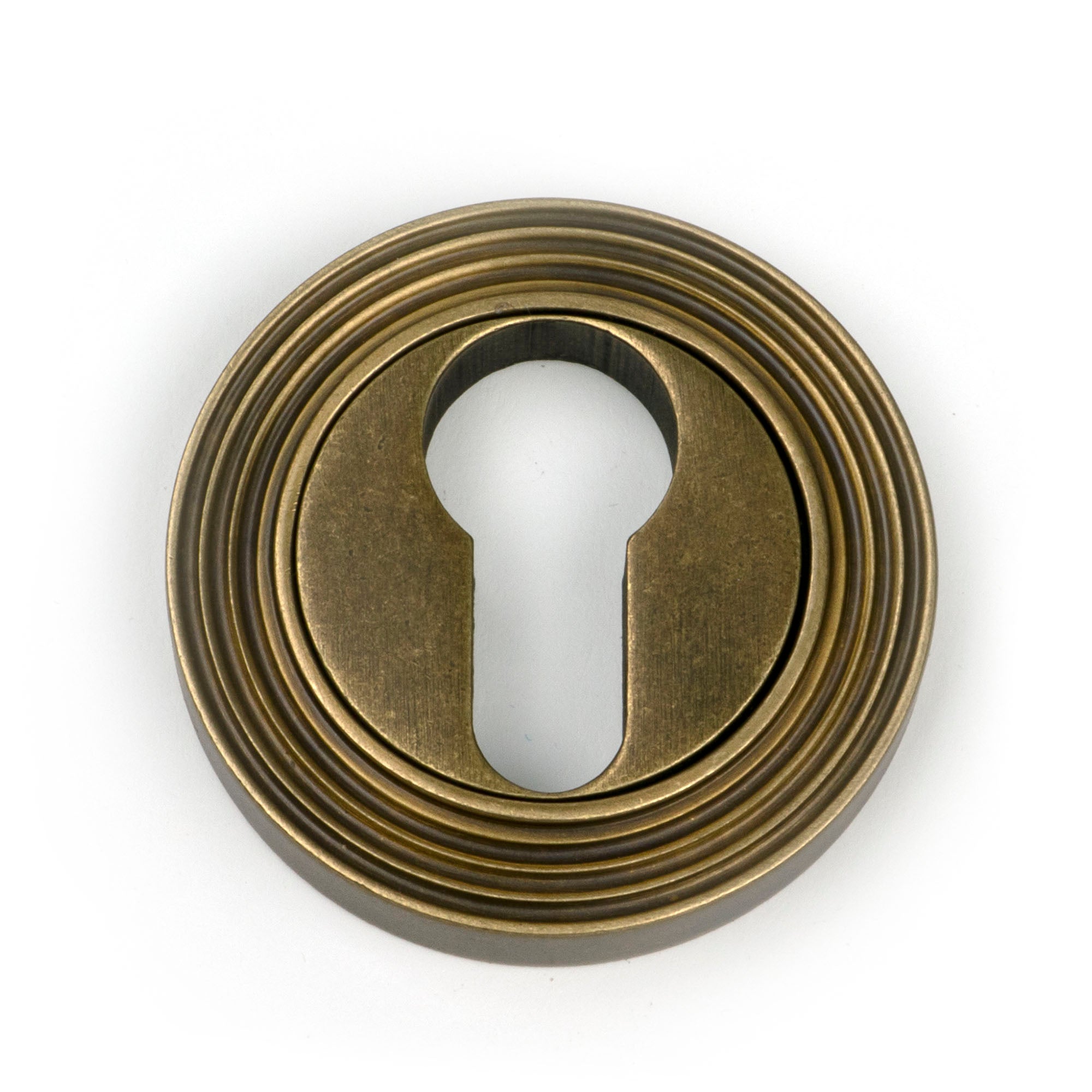 From The Anvil's Burnished Brass Round Euro Escutcheon