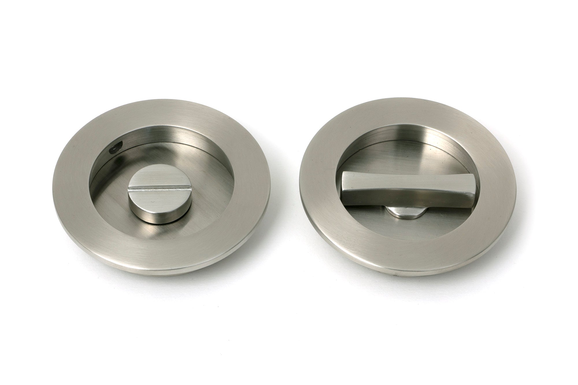 From The Anvil's Polished Chrome Plain Round Pull - Privacy Set