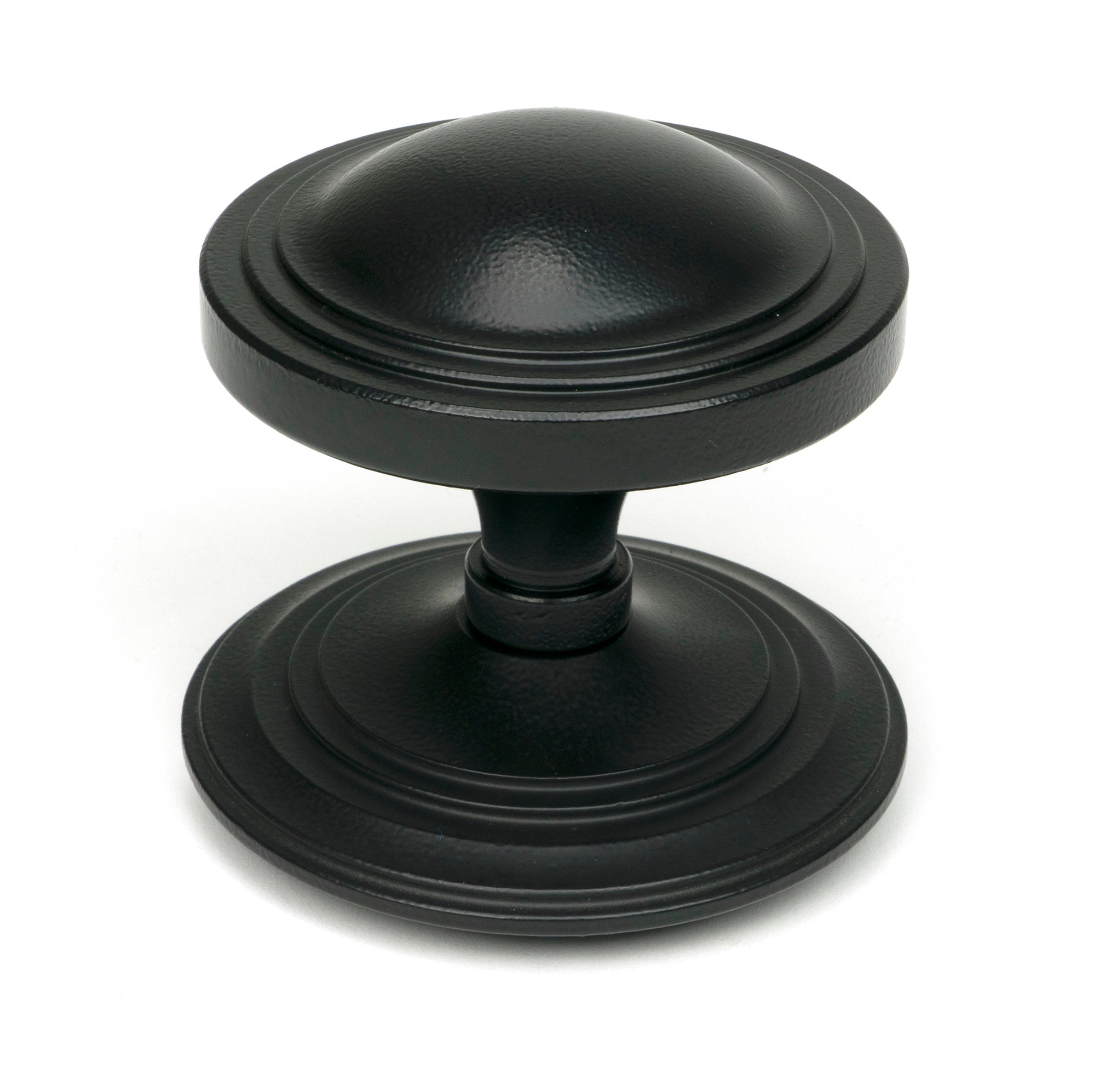 From The Anvil's Matt Black Art Deco Centre Door Knob