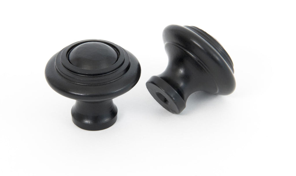 White background image of From The Anvil's Black Ringed Cabinet Knob | From The Anvil