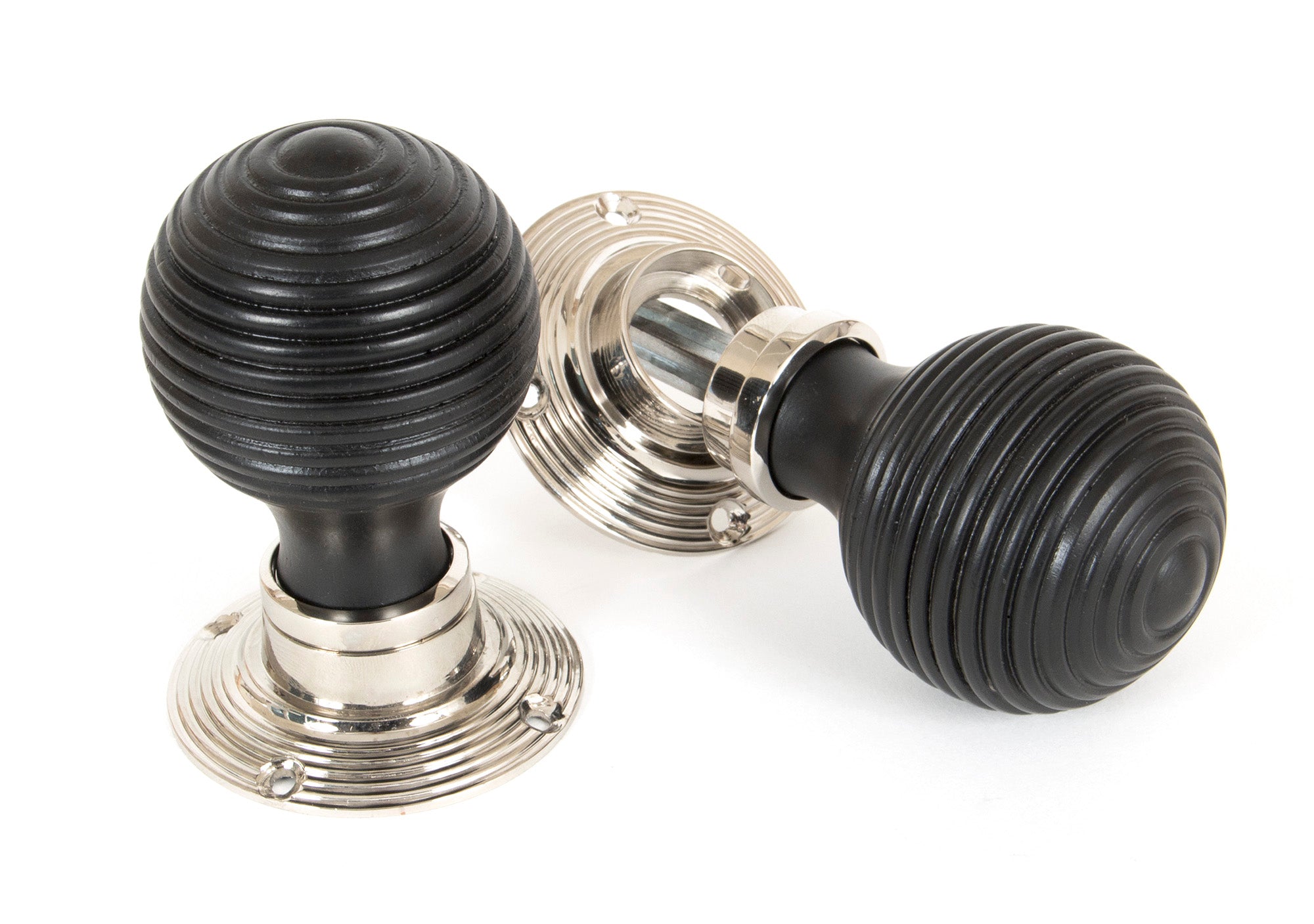 From The Anvil's Ebony Beehive Mortice/Rim Knob Set