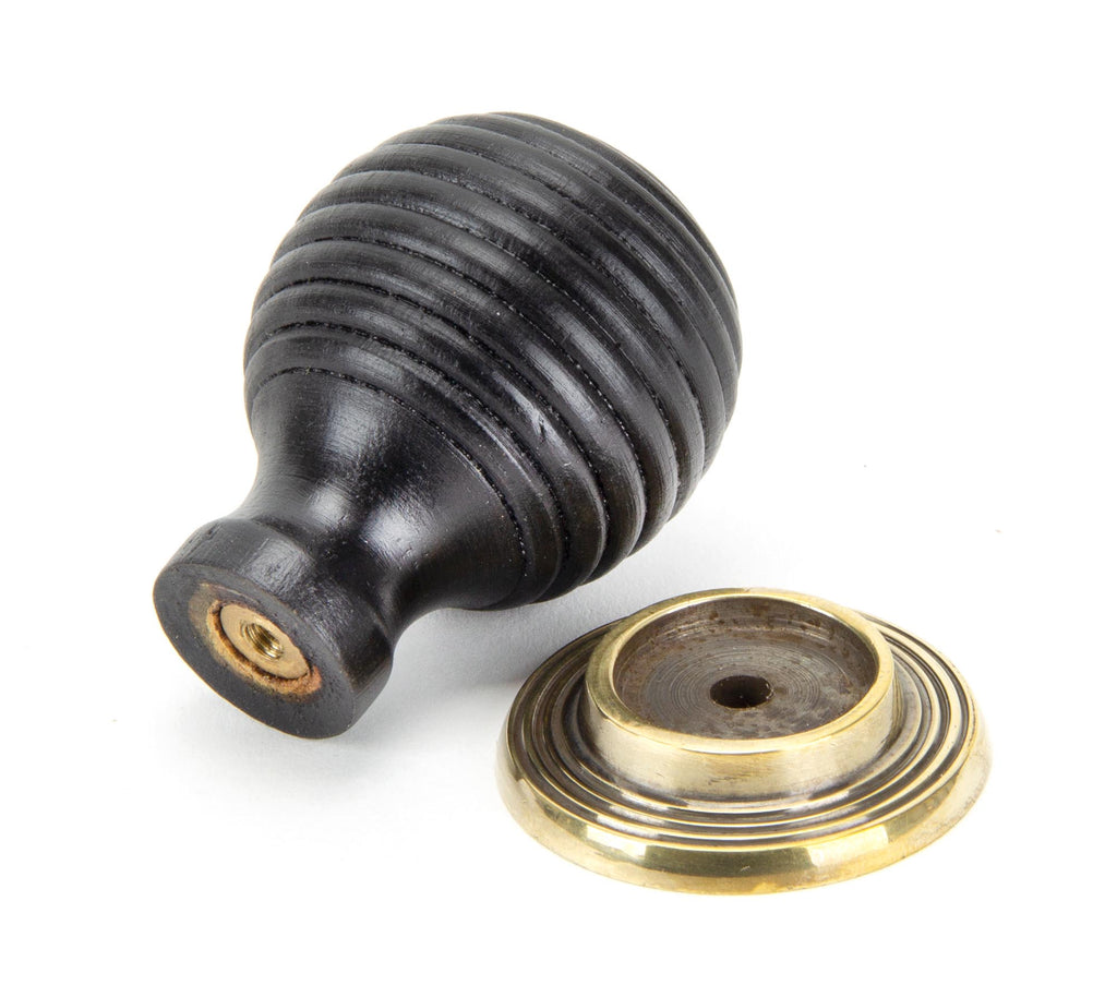 White background image of From The Anvil's Ebony Wooden Beehive Cabinet Knob | From The Anvil