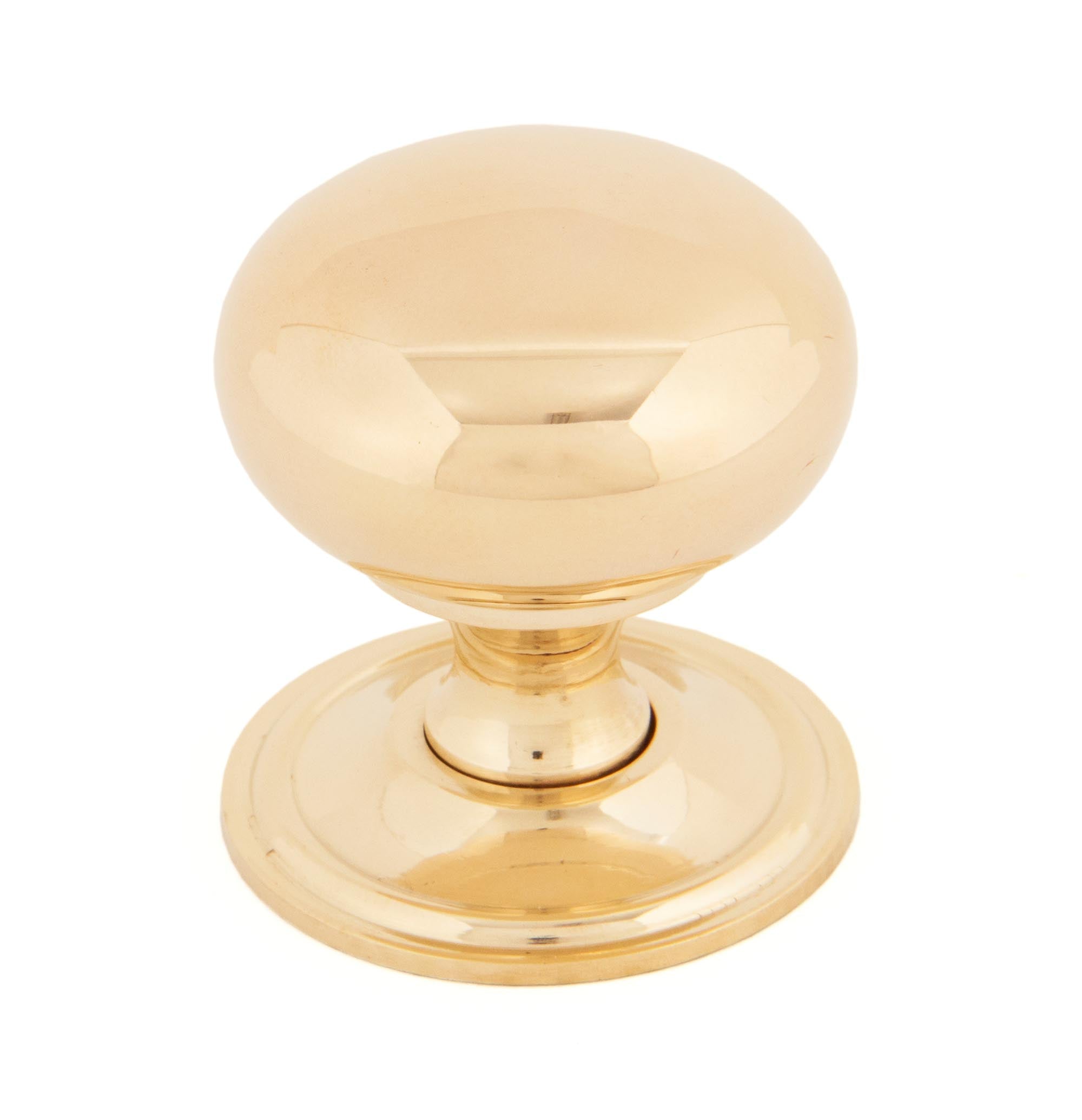 From The Anvil's Polished Brass Mushroom Cabinet Knob