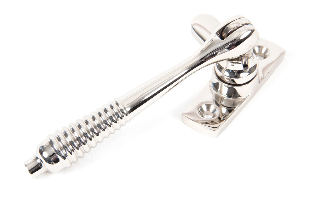 White background image of From The Anvil's Polished Nickel Locking Reeded Fastener | From The Anvil