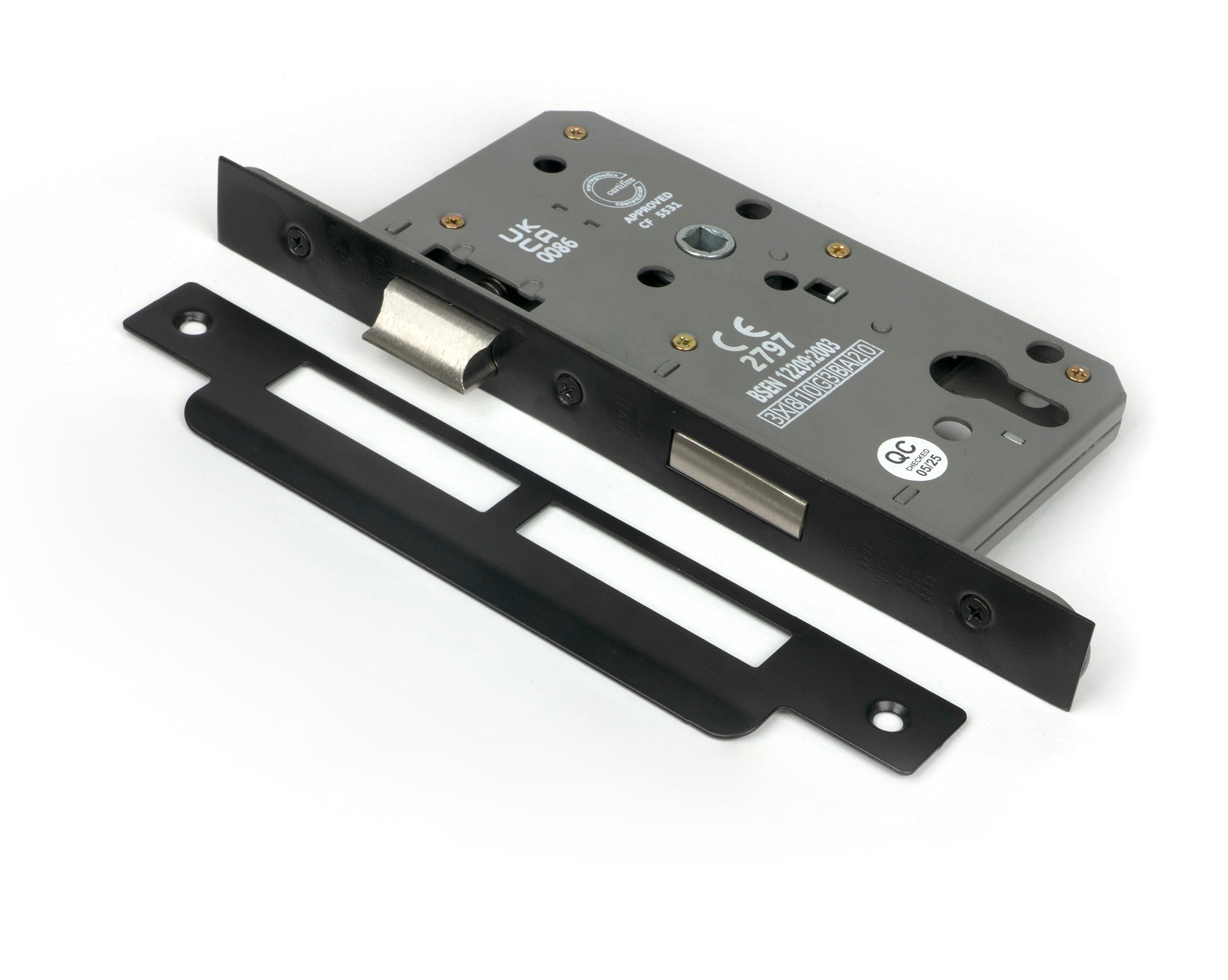 From The Anvil's Black 60mm Backset 72mm Centre Euro Sashlock