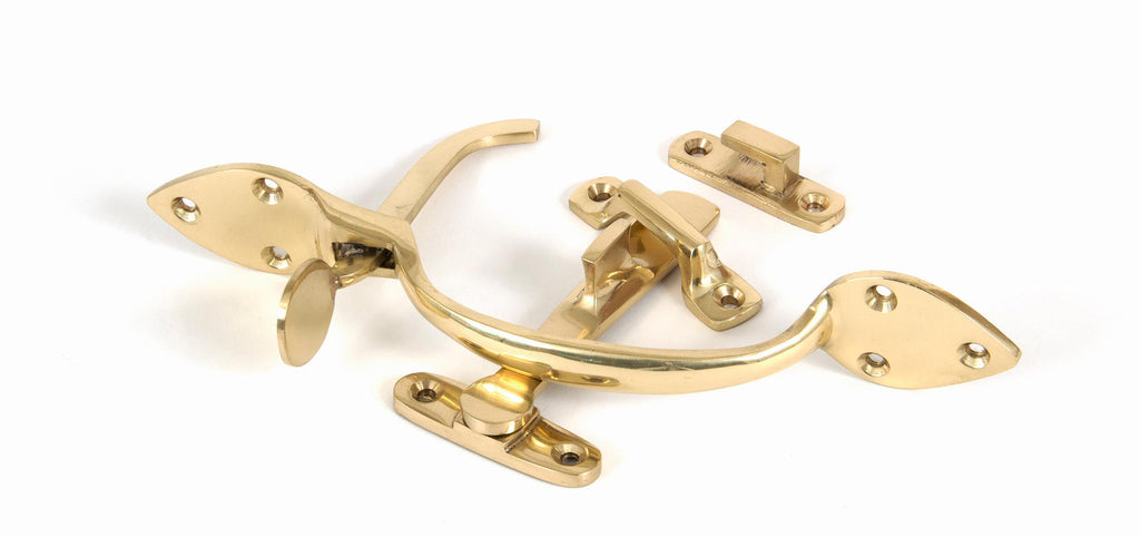 White background image of From The Anvil's Polished Brass Cast Suffolk Latch | From The Anvil