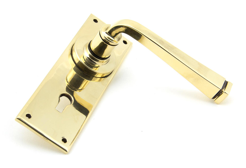 White background image of From The Anvil's Aged Brass Avon Lever Lock Set | From The Anvil