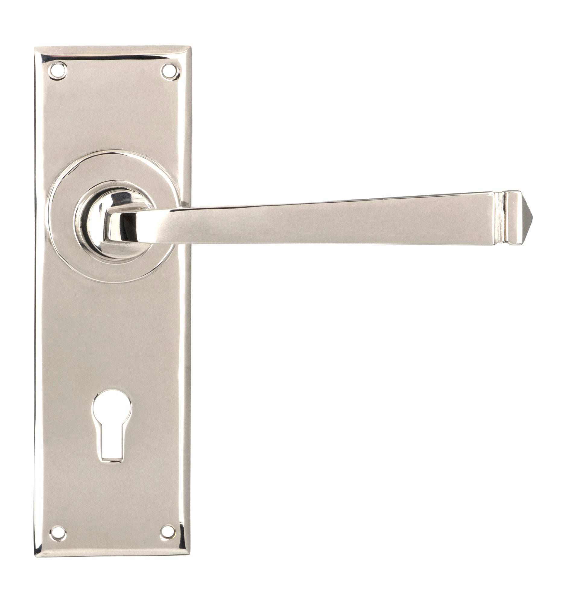 From The Anvil's Polished Nickel Avon Lever Lock Set