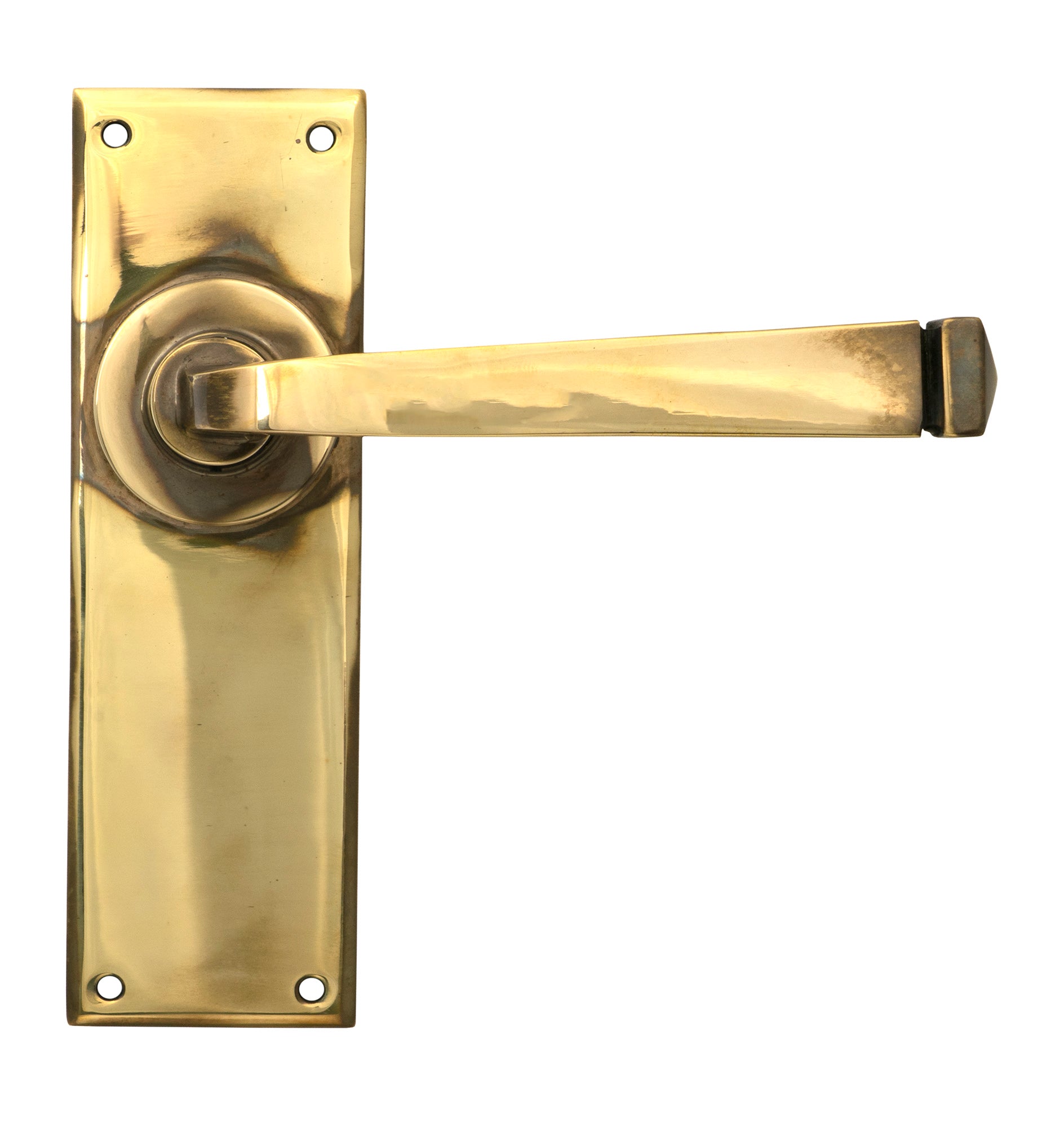 From The Anvil's Aged Brass Avon Lever Latch Set