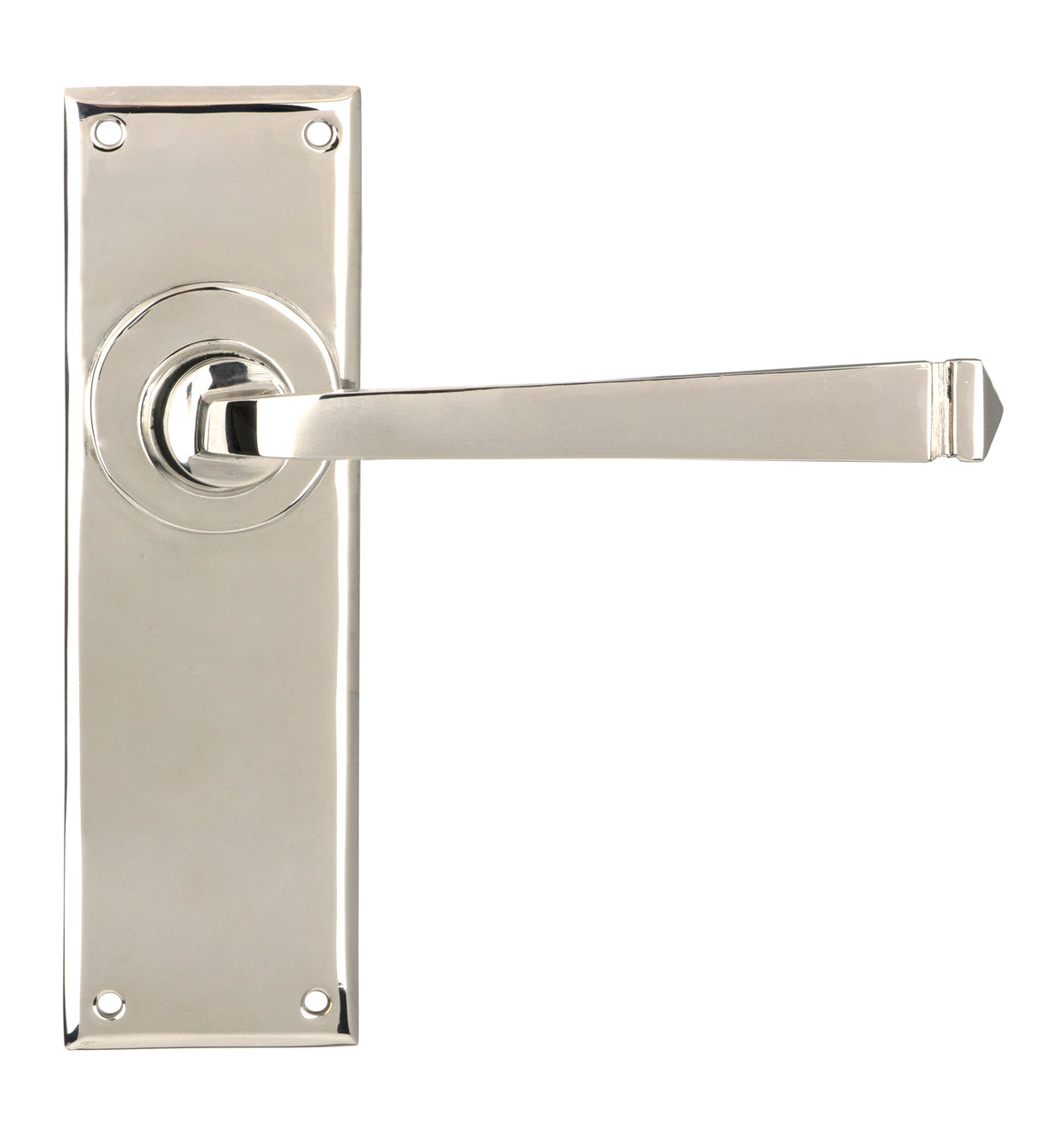From The Anvil's Polished Nickel Avon Lever Latch Set