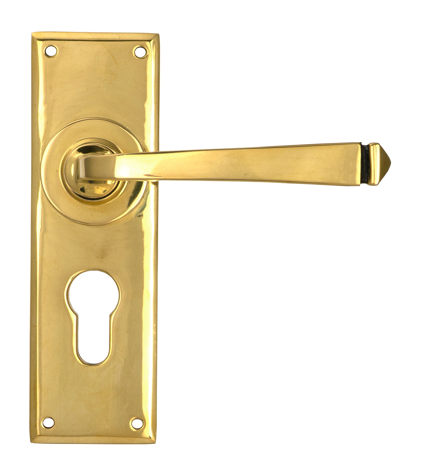 From The Anvil's Aged Brass Avon Lever Euro Lock Set