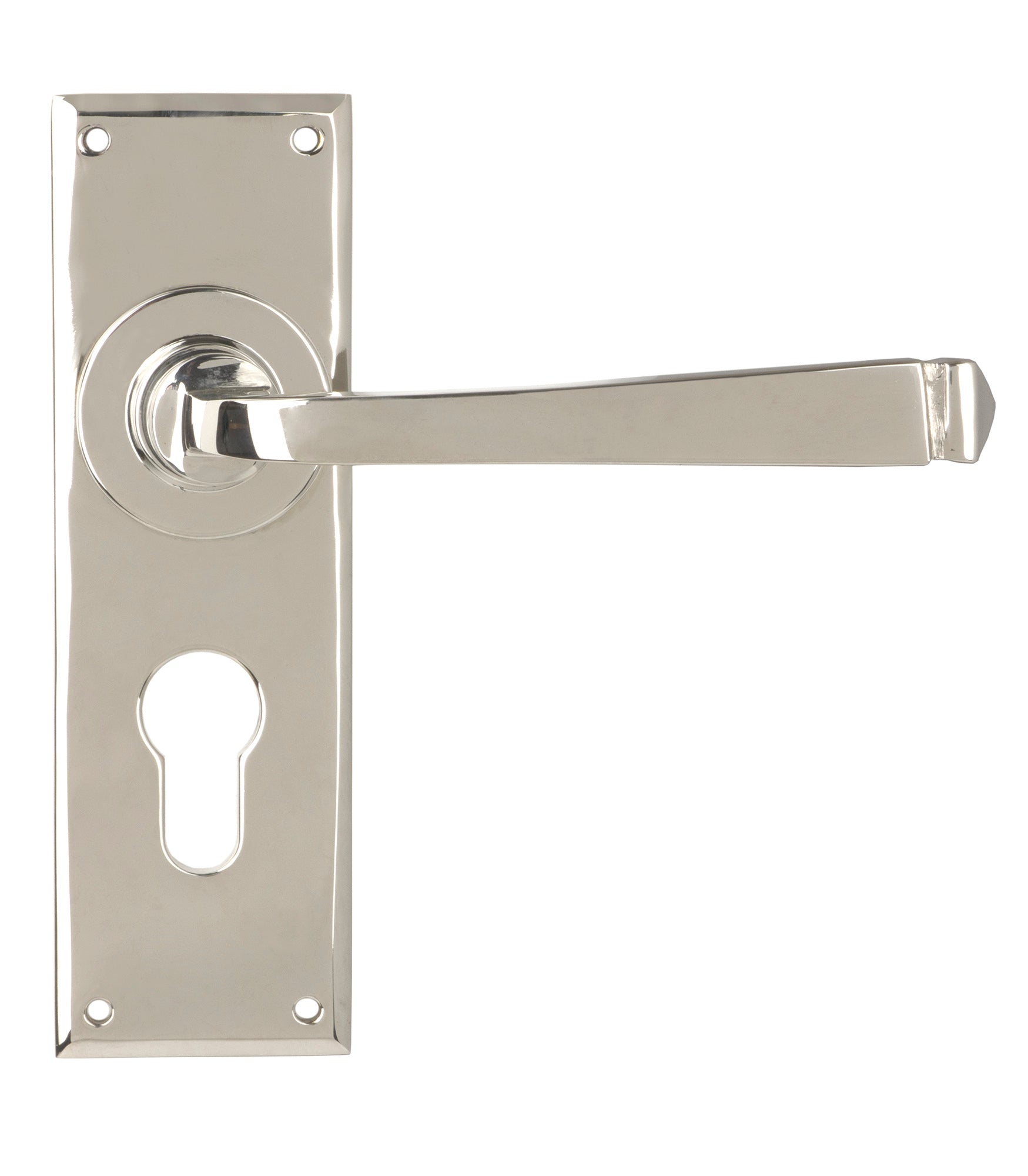 From The Anvil's Polished Nickel Avon Lever Euro Lock Set