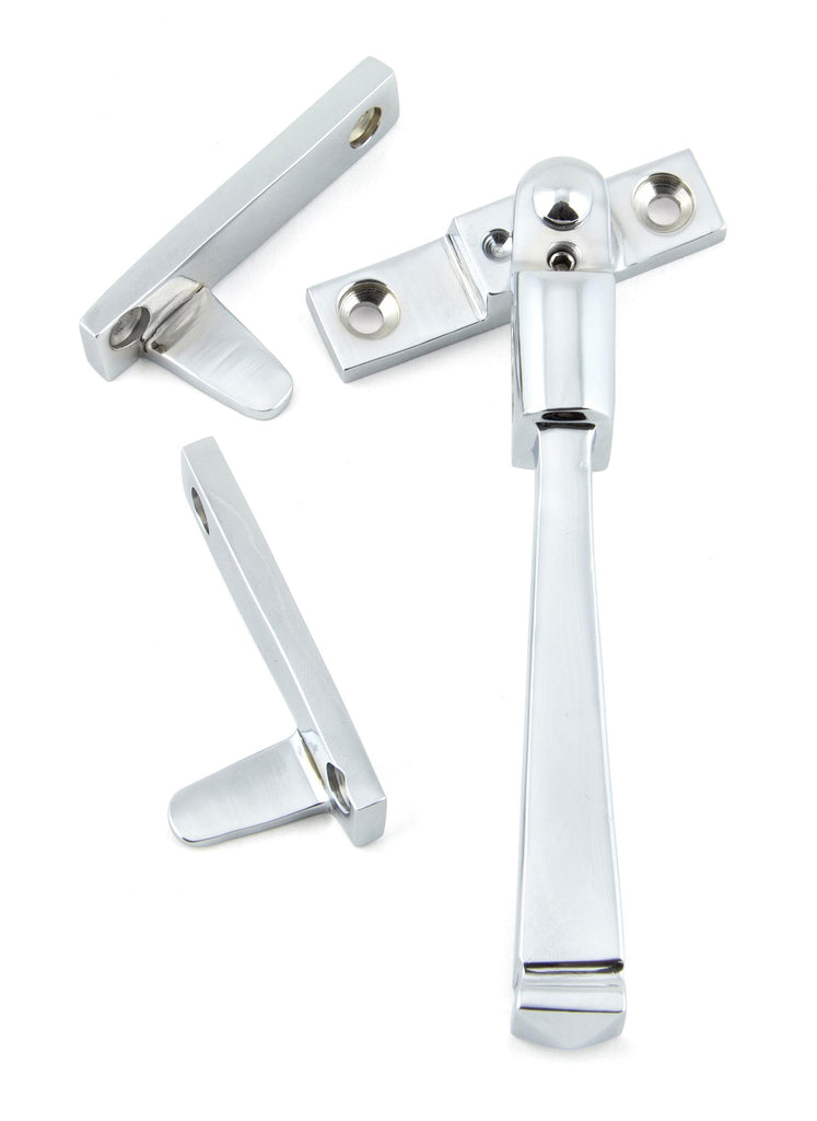 White background image of From The Anvil's Polished Chrome Night-Vent Locking Avon Fastener | From The Anvil