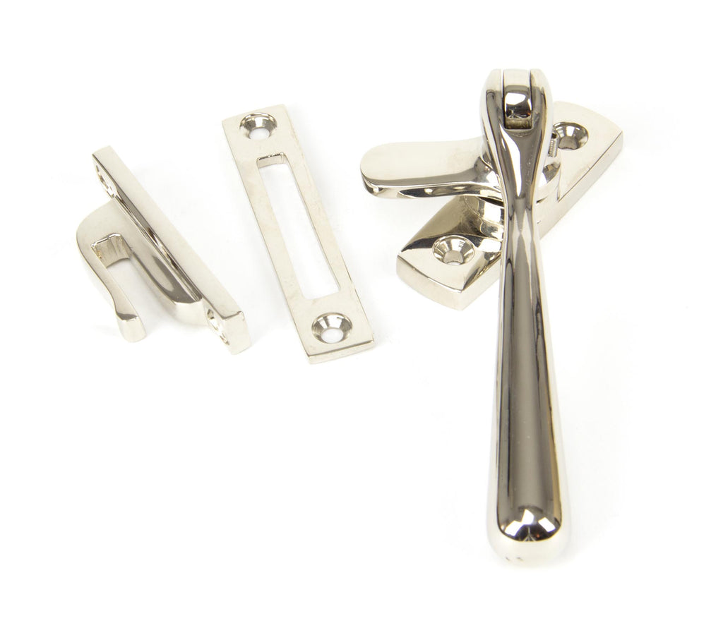 White background image of From The Anvil's Polished Nickel Locking Newbury Fastener | From The Anvil