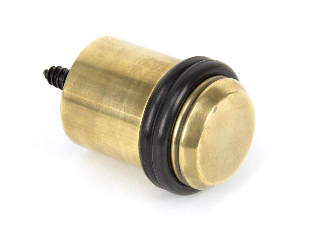 White background image of From The Anvil's Aged Brass Floor Mounted Door Stop | From The Anvil