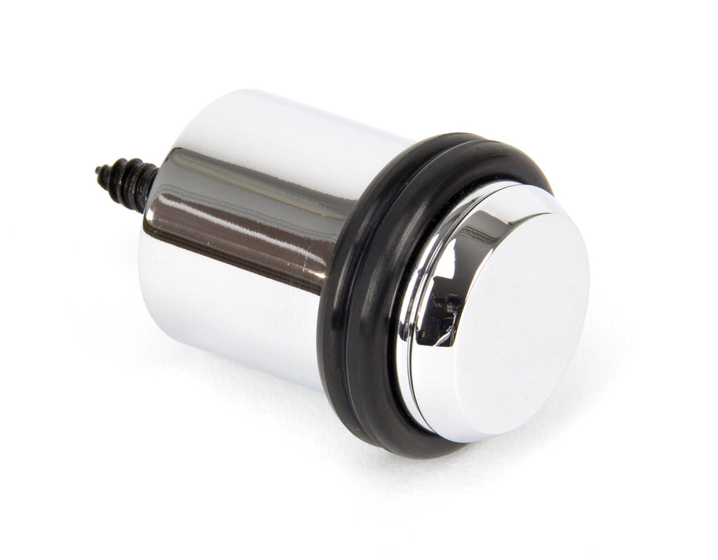 White background image of From The Anvil's Polished Chrome Floor Mounted Door Stop | From The Anvil
