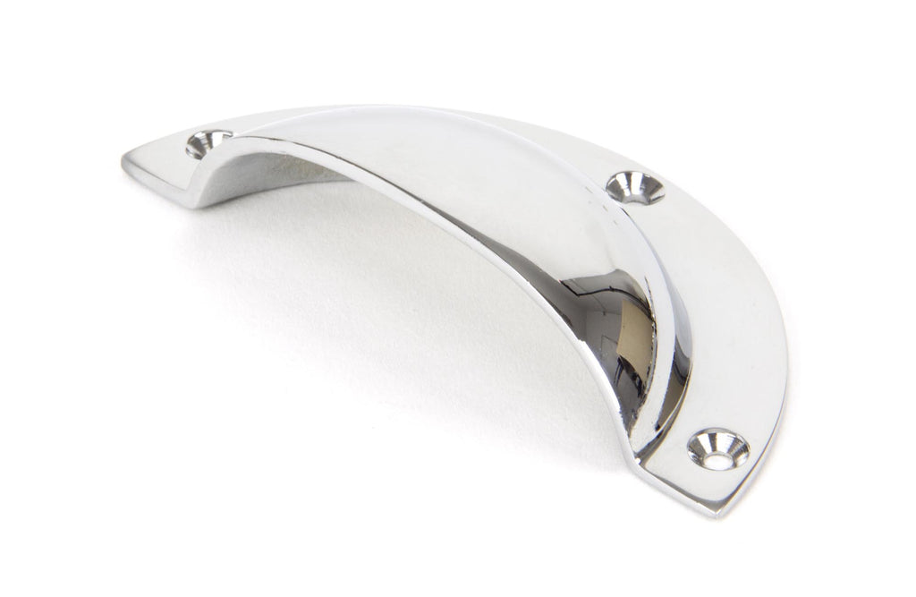 White background image of From The Anvil's Polished Chrome Plain Drawer Pull | From The Anvil