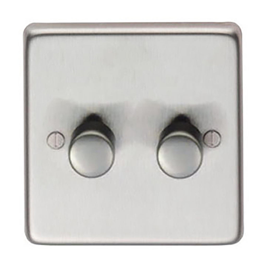 White background image of From The Anvil's Satin Stainless Steel LED Dimmer Switch | From The Anvil