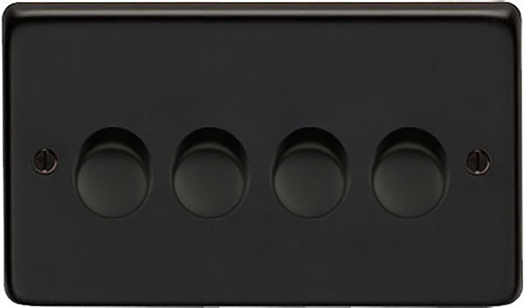White background image of From The Anvil's Matt Black LED Dimmer Switch | From The Anvil
