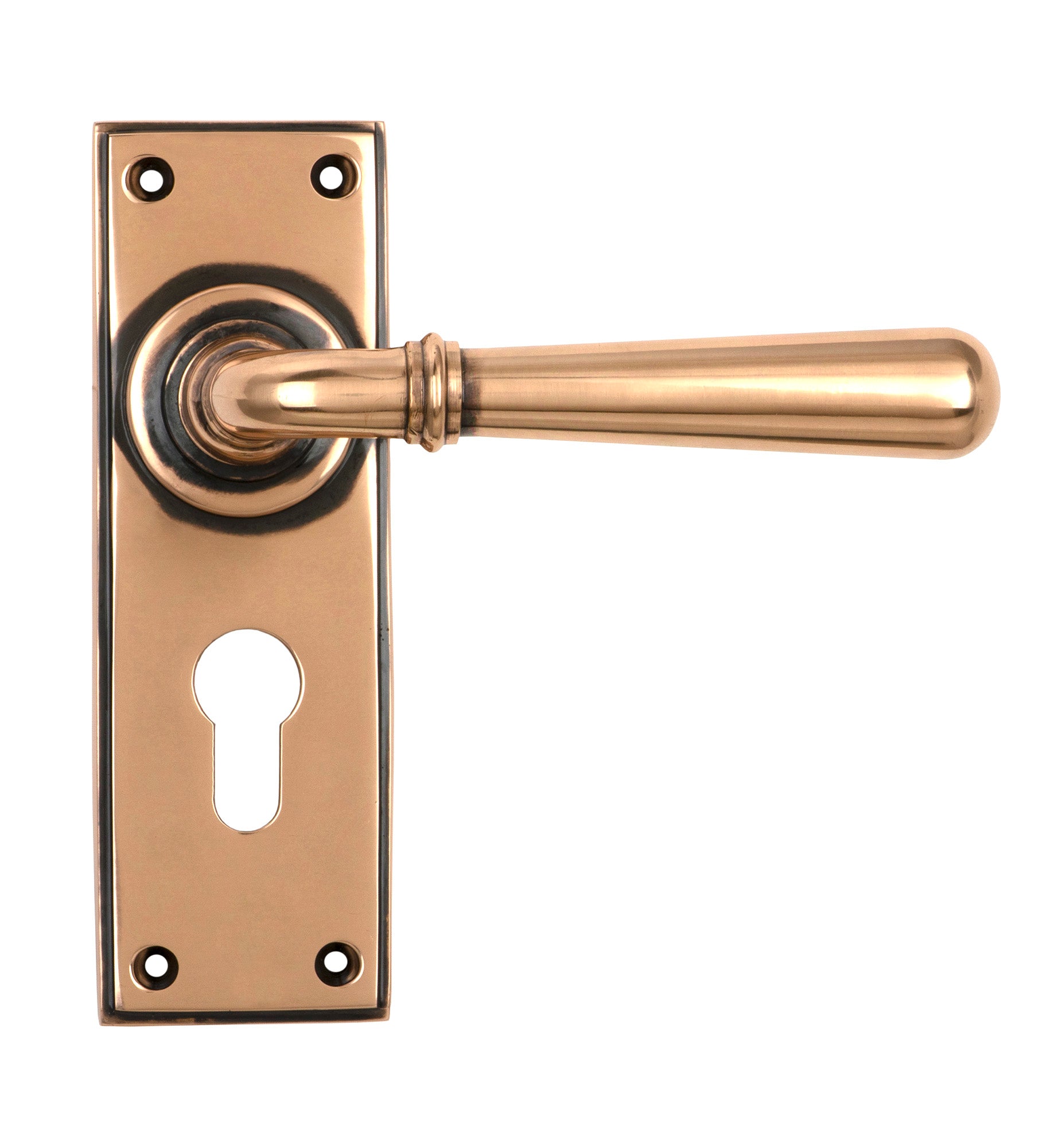 From The Anvil's Polished Bronze Newbury Lever Euro Lock Set