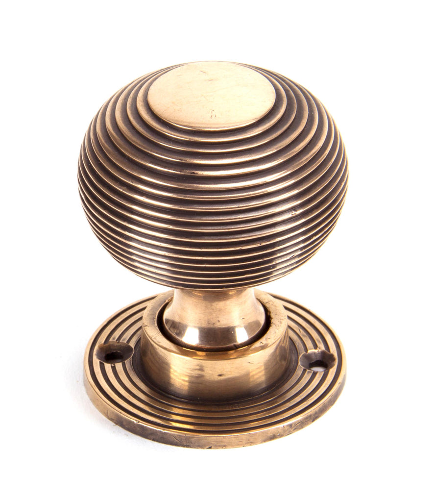White background image of From The Anvil's Polished Bronze Heavy Beehive Mortice/Rim Knob Set | From The Anvil