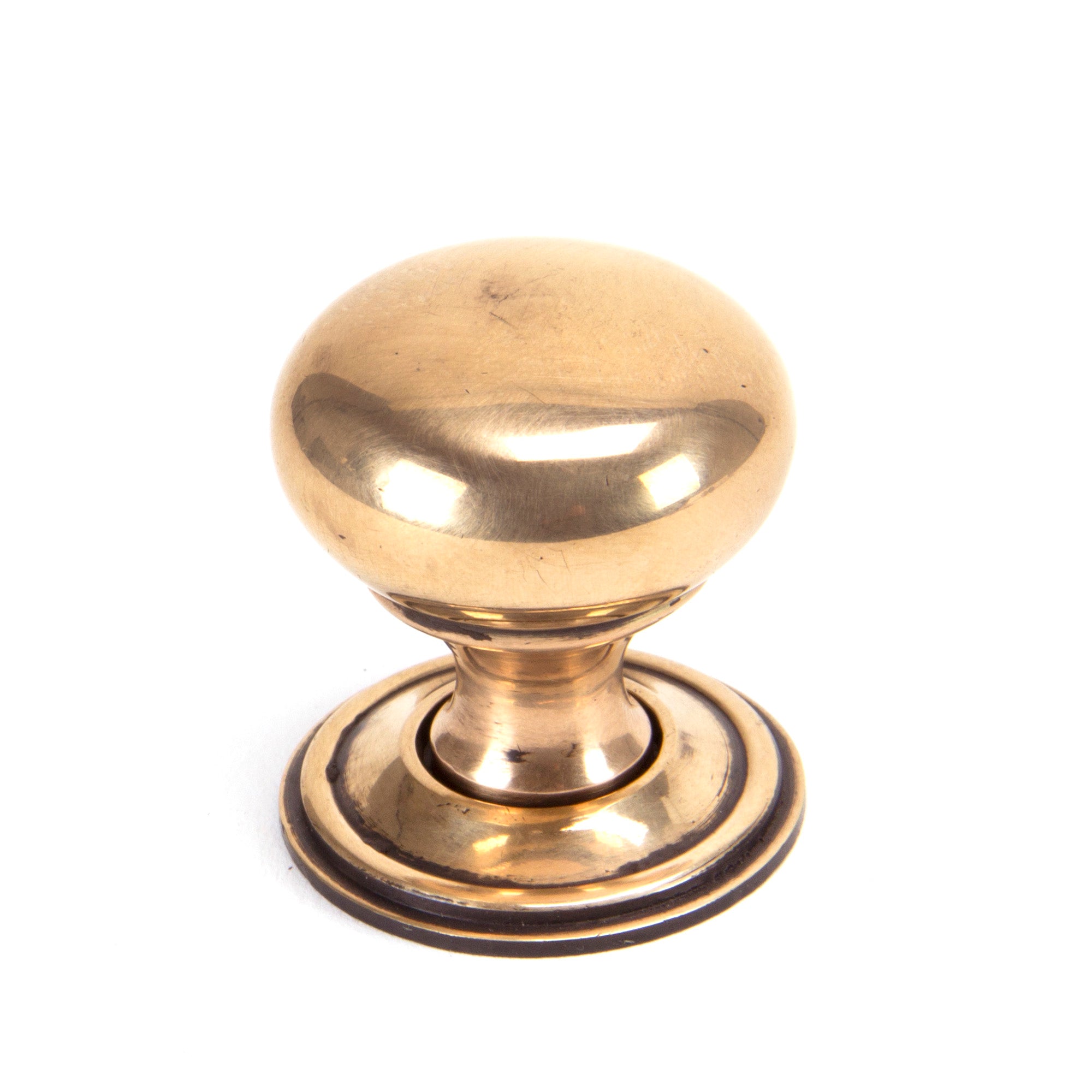 From The Anvil's Polished Bronze Mushroom Cabinet Knob