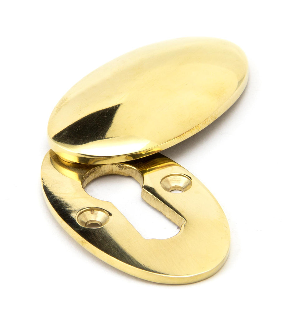 White background image of From The Anvil's Polished Brass Oval Escutcheon | From The Anvil