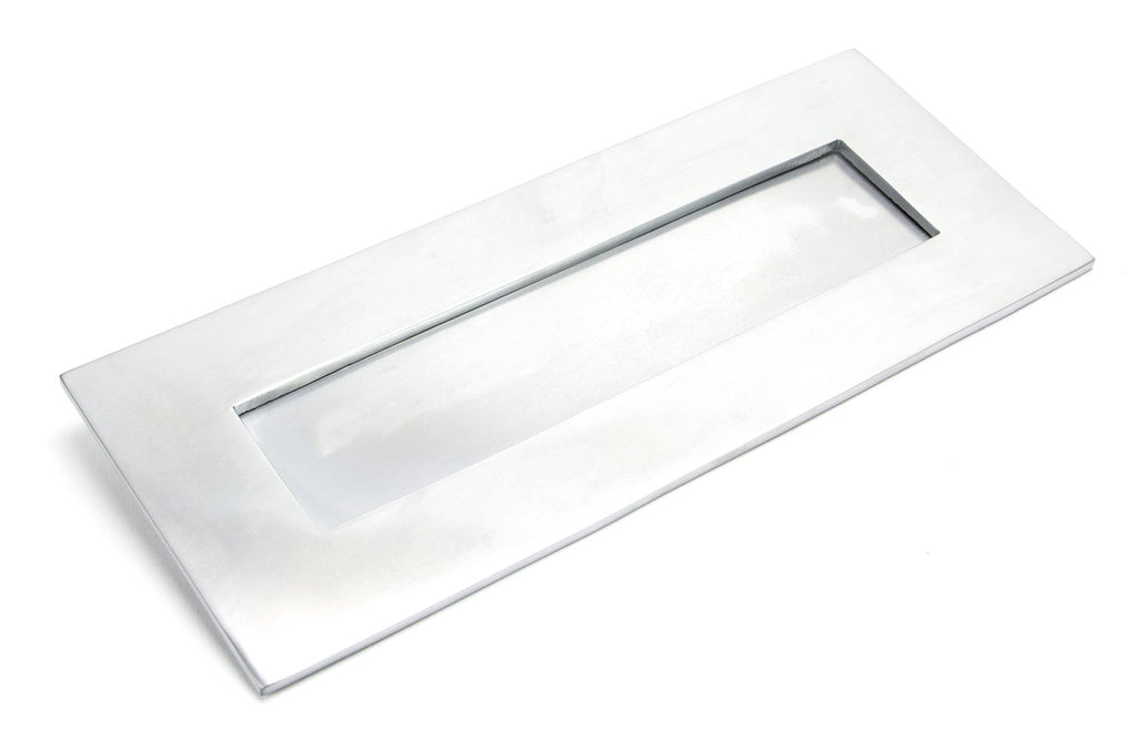 White background image of From The Anvil's Satin Chrome Letter Plate | From The Anvil