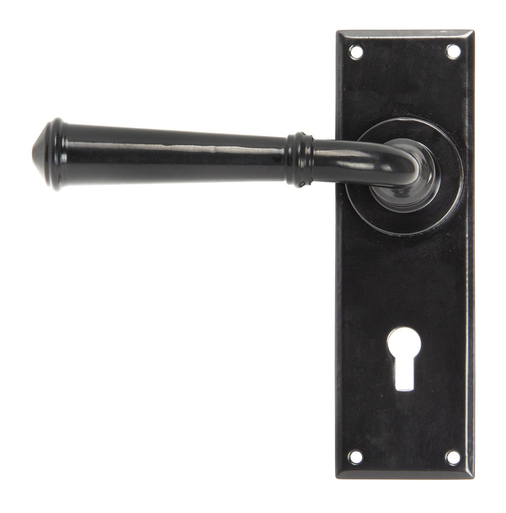 White background image of From The Anvil's Black Regency Lever Lock Set | From The Anvil