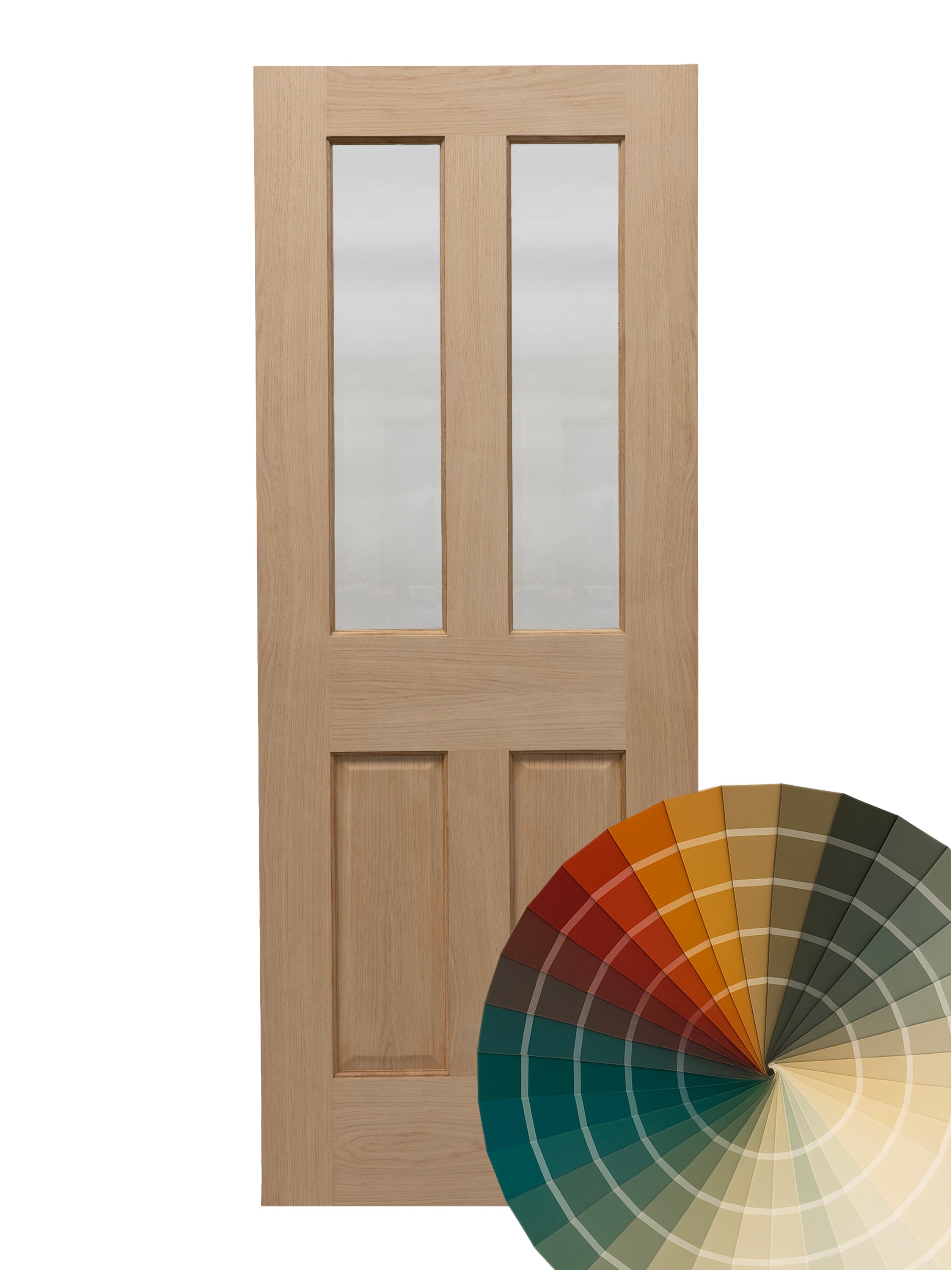 Hand Finished 4 Panel Glazed Oak Door