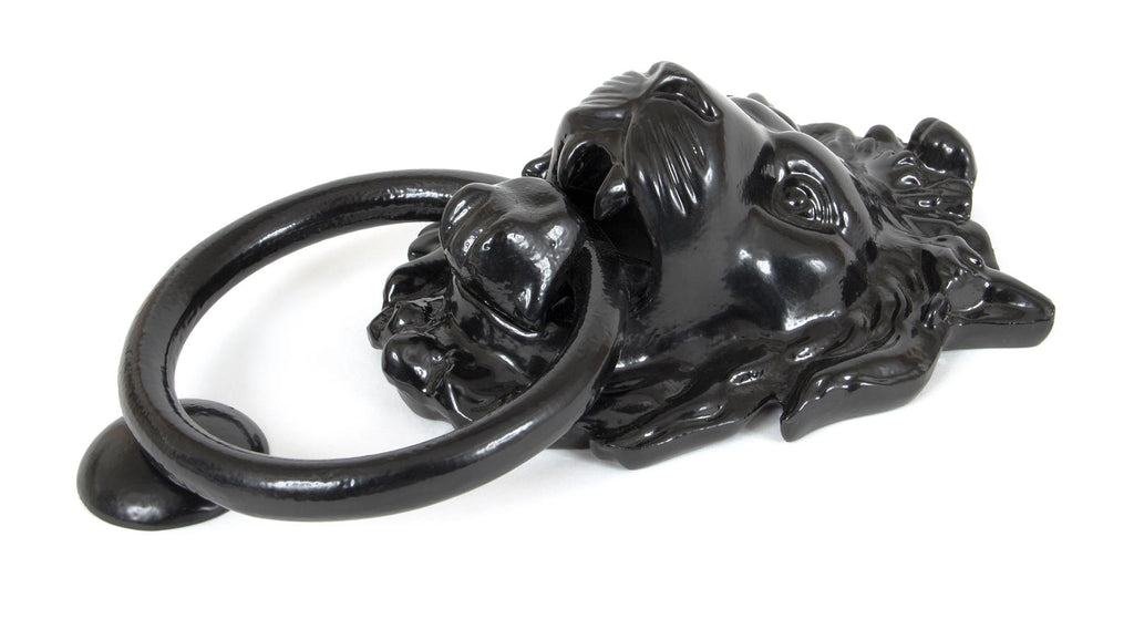 White background image of From The Anvil's Black Lion's Head Door Knocker | From The Anvil