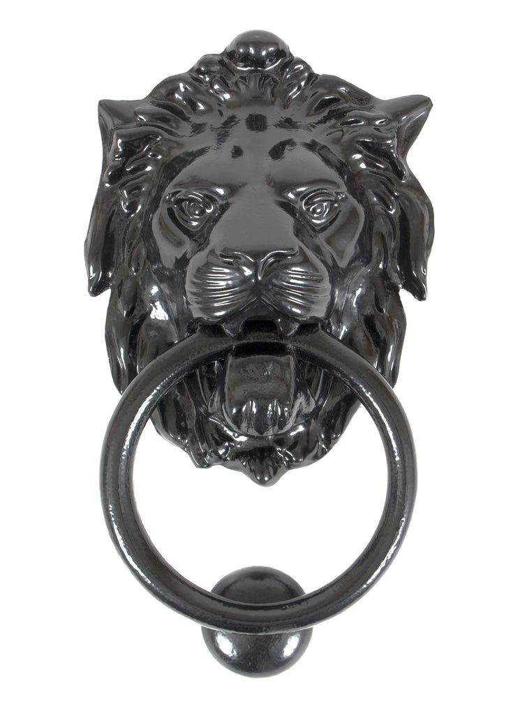 White background image of From The Anvil's Black Lion's Head Door Knocker | From The Anvil