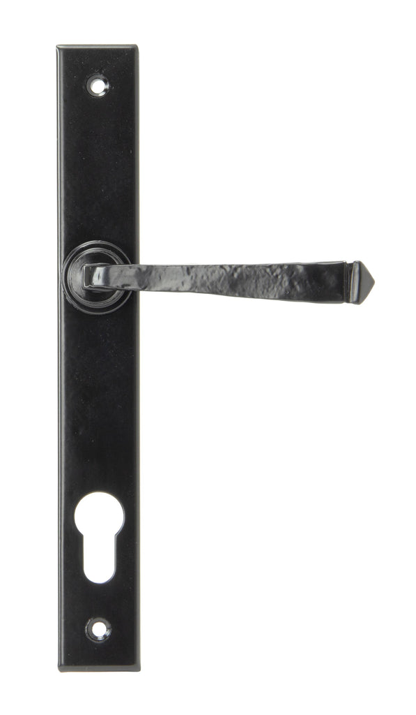 White background image of From The Anvil's Black Avon Slimline Lever Espag. Lock Set | From The Anvil