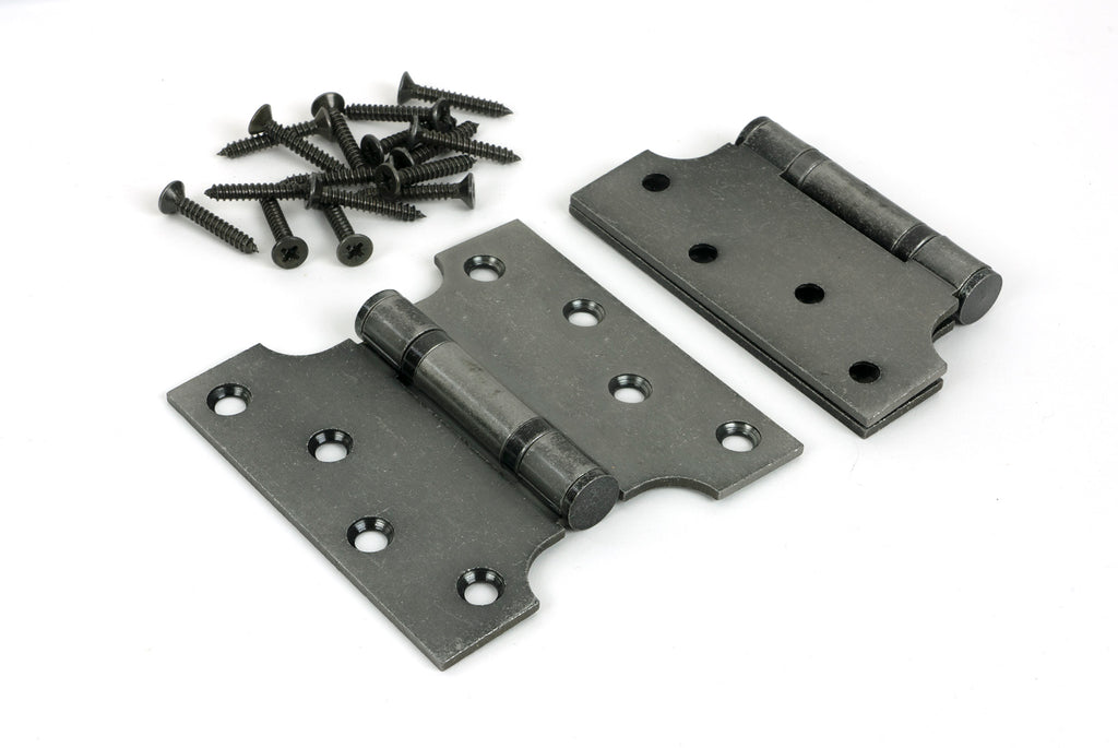 White background image of From The Anvil's Pewter Patina Parliament Hinges SS (pair) | From The Anvil