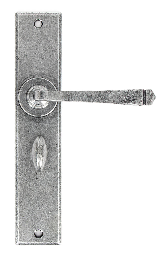 White background image of From The Anvil's Pewter Patina Large Avon Lever Bathroom Set | From The Anvil